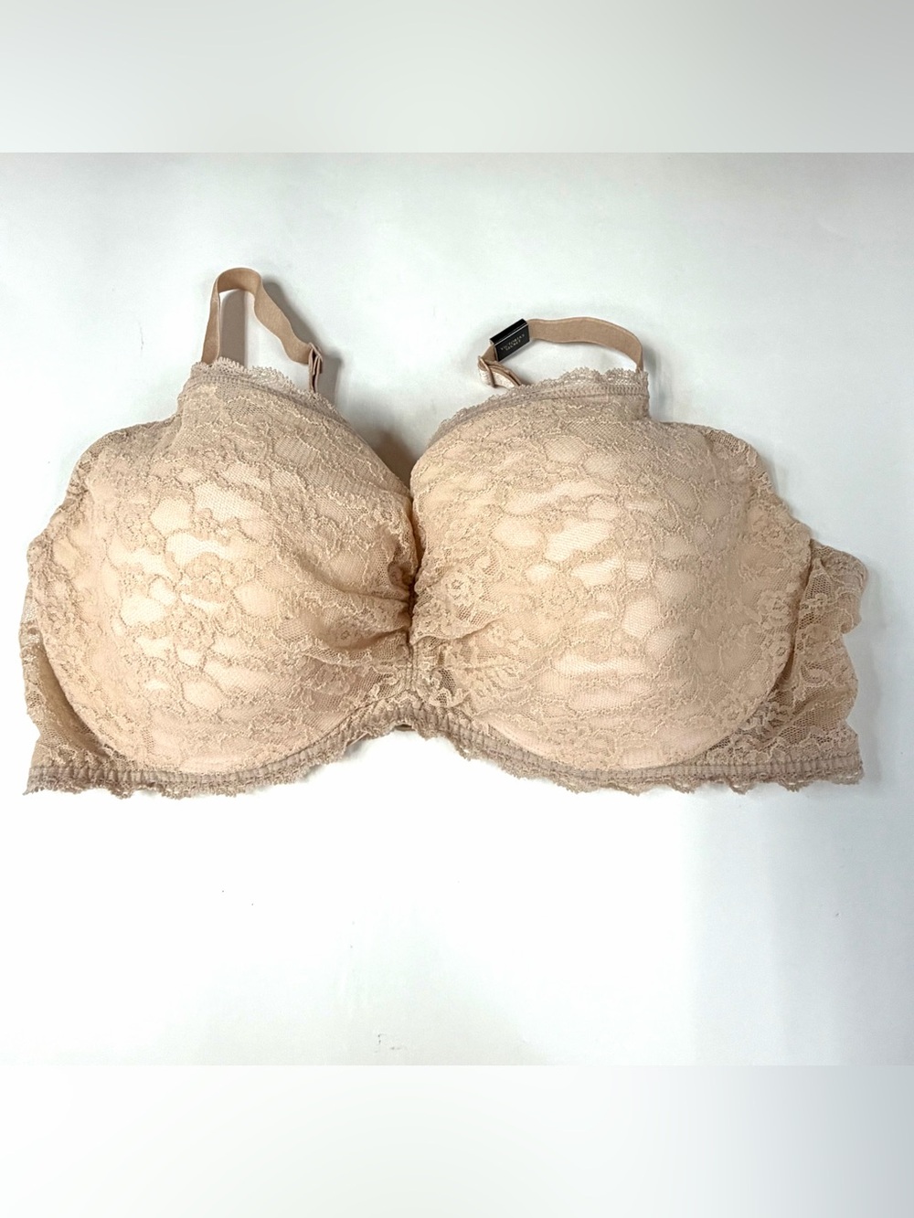 NEW Victorias Secret 36DD Lined Demi Bra Beige Floral Lace Underwire #4270